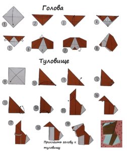Origami sobaka shema3